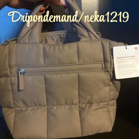 Lululemon Quilted Grid Tote Bag Mini 5L- Fawn Brown - Picture 4 of 9